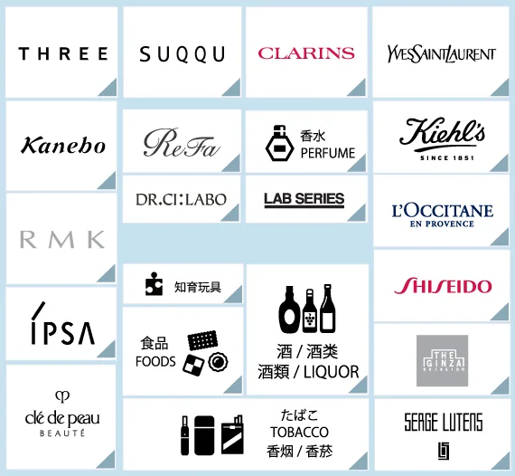 ANA 成田機場免稅店, 商品品牌