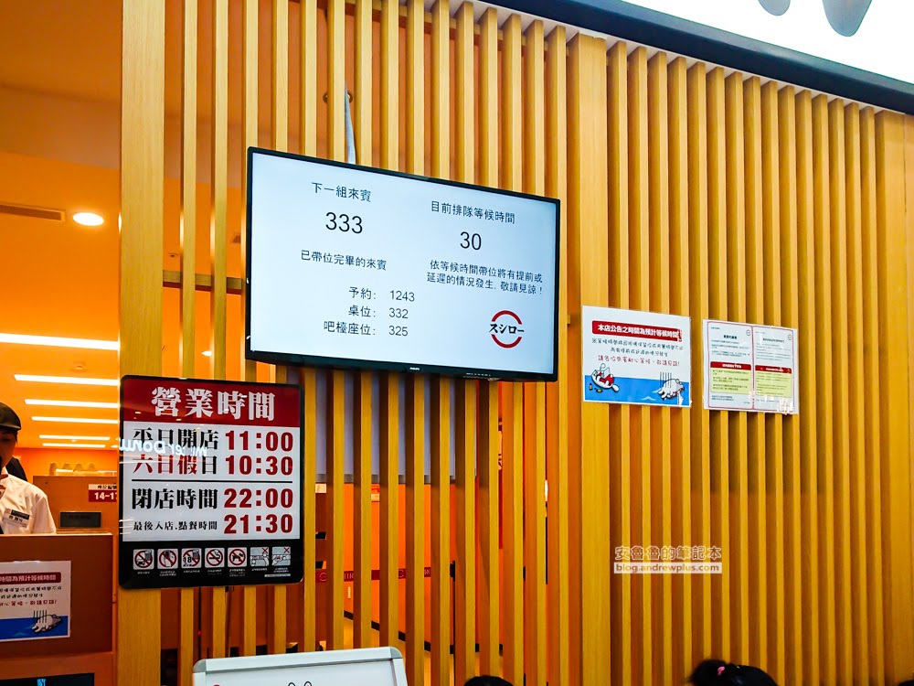 壽司郎中和環球店, 候位區電子看板