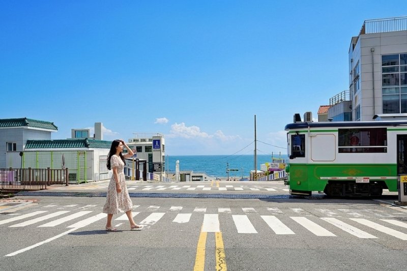 釜山天空膠囊列車,海岸列車,沿途景點-韓國灌籃高手平交道