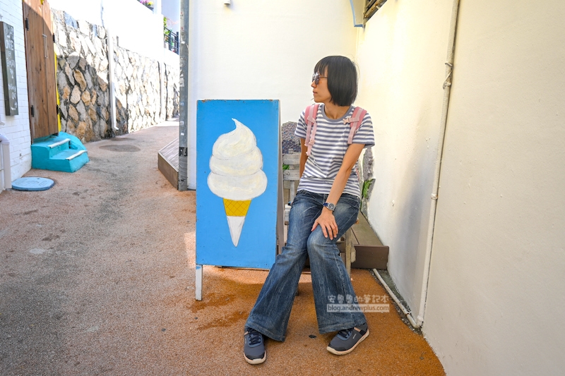 白淺灘文化村,咖啡店門口的拍照景點