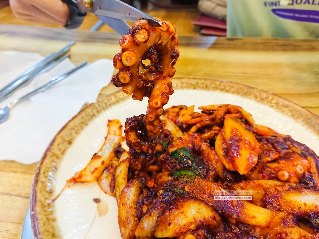 釜山辣炒章魚,釜山必吃美食,辣炒章魚拌飯,善良章魚