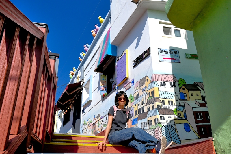 甘川文化村天頂展望台前的階梯