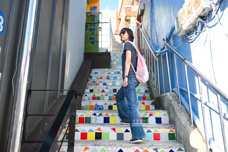 甘川洞文化村,馬賽克彩虹階梯,拍照打卡景點